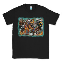 Black bucking bronco rodeo revolver western background Classic Tee - AdoDesignShop