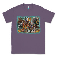 Lavender bucking bronco rodeo revolver western background Classic Tee - AdoDesignShop