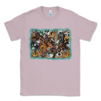 Lilac bucking bronco rodeo revolver western background Classic Tee - AdoDesignShop