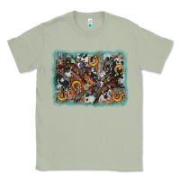 Matcha bucking bronco rodeo revolver western background Classic Tee - AdoDesignShop