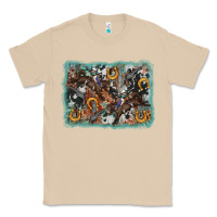 Mushroom bucking bronco rodeo revolver western background Classic Tee - AdoDesignShop