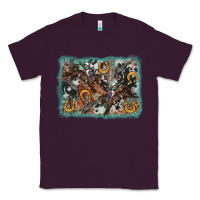 Plum bucking bronco rodeo revolver western background Classic Tee - AdoDesignShop