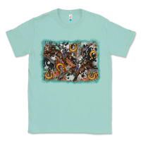 Seafoam bucking bronco rodeo revolver western background Classic Tee - AdoDesignShop