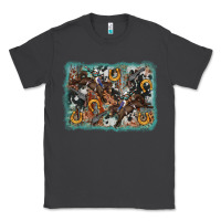 Smoke bucking bronco rodeo revolver western background Classic Tee - AdoDesignShop