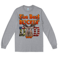 Heather Grey The Best Bucking Dad Ever Long Sleeve Tee - LillyAllenDesigns