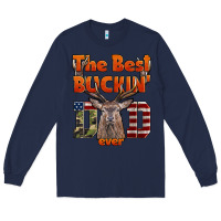 Navy The Best Bucking Dad Ever Long Sleeve Tee - LillyAllenDesigns