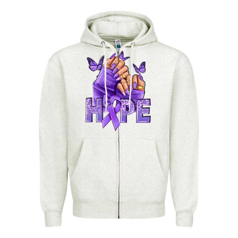 Hope All Cancers Nails Zipper Hoodie by NancyCooperArtShop | Teevron