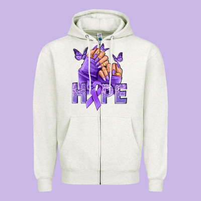 Hope All Cancers Nails Zipper Hoodie Designed By Nancycooperartshop