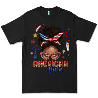 Black American babe afro messy bun Premium Tee - texasbilliewilder