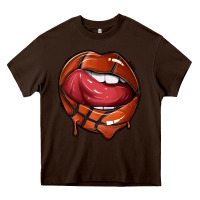 Chocolate Brown sports lips basketball Heavy Core Tee - texasbilliewilder