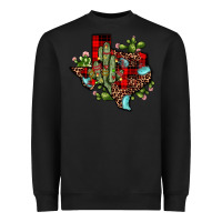 Black cactus christmas texas map Heavyweight Sweatshirt - JahusDesignShop