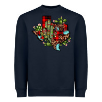 Navy cactus christmas texas map Heavyweight Sweatshirt - JahusDesignShop