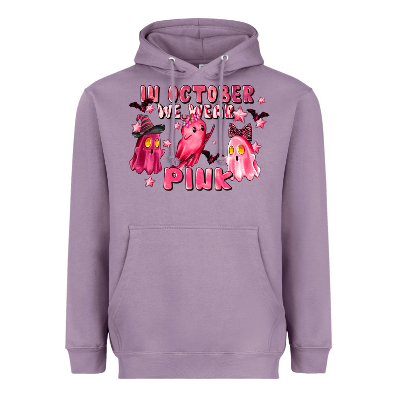 In October We Wear Pink Heavyweight Hoodie by LillyAllenDesigns | Teevron