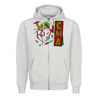 Dove Grey grinch hand cma nurse Zipper Hoodie - NancyCooperArtShop
