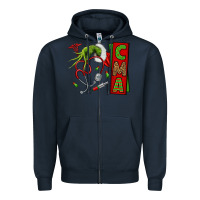 Navy grinch hand cma nurse Zipper Hoodie - NancyCooperArtShop