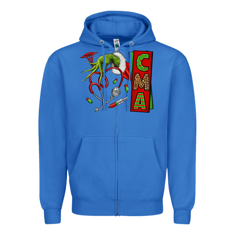 Grinch Hand Cma Nurse Zipper Hoodie by NancyCooperArtShop | Teevron