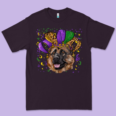 Premium Tee mardi gras hat german shepherd