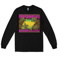 Black mardi gras  leopard pink glitter Long Sleeve Tee - BarkalooDesign