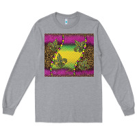 Heather Grey mardi gras  leopard pink glitter Long Sleeve Tee - BarkalooDesign