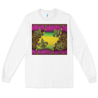 White mardi gras  leopard pink glitter Long Sleeve Tee - BarkalooDesign