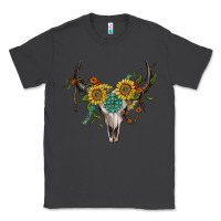 Smoke boho bullskull with sunflower and gemstone Classic Tee - Artiststas