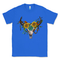True Royal boho bullskull with sunflower and gemstone Classic Tee - Artiststas