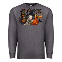 Charcoal Heather Moo I Mean Boo Holstein Cow Premium Sweatshirt - LillyAllenDesigns