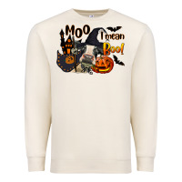 Sandshell Moo I Mean Boo Holstein Cow Premium Sweatshirt - LillyAllenDesigns