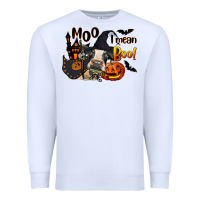 White Moo I Mean Boo Holstein Cow Premium Sweatshirt - LillyAllenDesigns