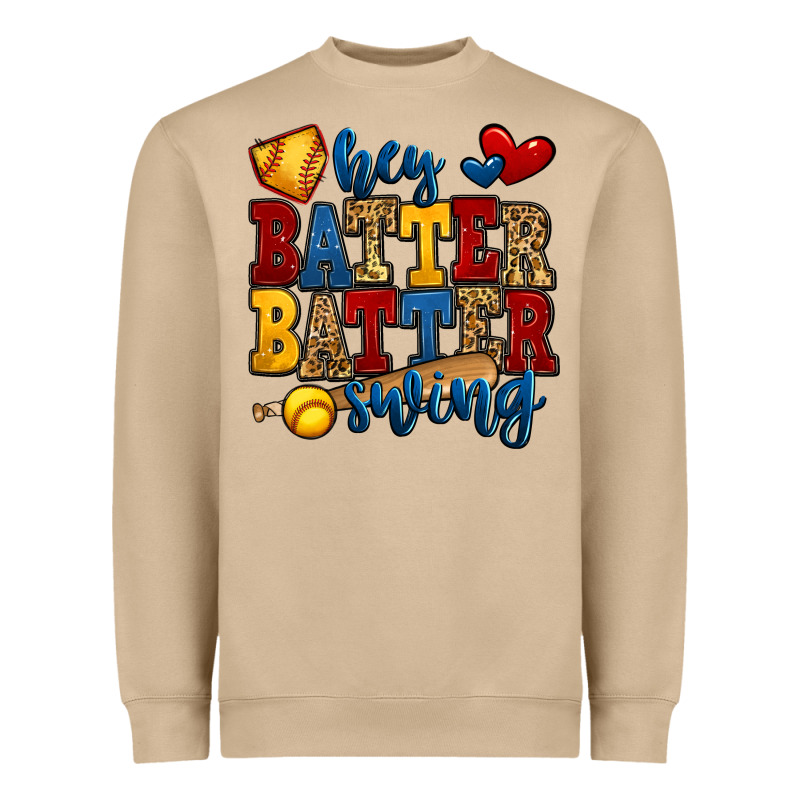 Hey Batter Batter Swing Softball Heavyweight Sweatshirt by Jasminsmagicworld | Teevron