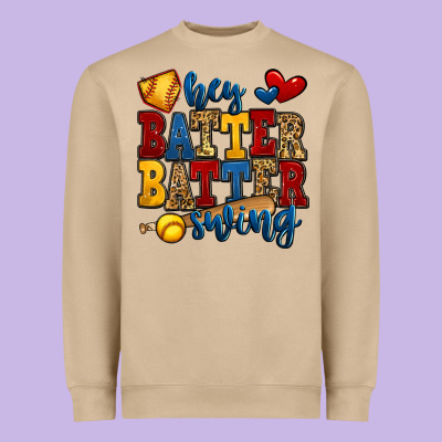 Hey Batter Batter Swing Softball Heavyweight Sweatshirt Designed By Jasminsmagicworld