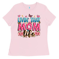 Bubblegum Pink livin' that mom life Ladies Tee - JahusDesignShop
