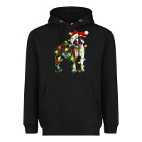 Black christmas chocolate boston terrier Heavyweight Hoodie - LillyAllenDesigns