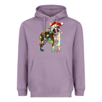 Lavender christmas chocolate boston terrier Heavyweight Hoodie - LillyAllenDesigns
