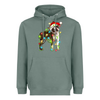Sage christmas chocolate boston terrier Heavyweight Hoodie - LillyAllenDesigns