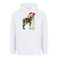 White christmas chocolate boston terrier Heavyweight Hoodie - LillyAllenDesigns