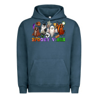 Pigment Midnight Navy spooky vibes sports ghosts Urban Hoodie - CowGirlArtShop