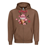 Chestnut mama coffee cups Zipper Hoodie - MaliasSmallBusiness