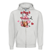 Dove Grey mama coffee cups Zipper Hoodie - MaliasSmallBusiness