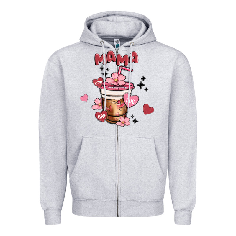 Mama Coffee Cups Zipper Hoodie by MaliasSmallBusiness | Teevron