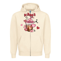Sandshell mama coffee cups Zipper Hoodie - MaliasSmallBusiness