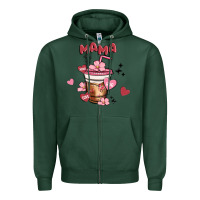 Sports Green mama coffee cups Zipper Hoodie - MaliasSmallBusiness