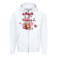 White mama coffee cups Zipper Hoodie - MaliasSmallBusiness
