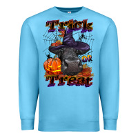 Ocean Blue Trick Or Treat Black Angus Heifer Premium Sweatshirt - LillyAllenDesigns