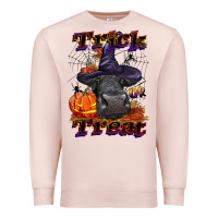 Pale Pink Trick Or Treat Black Angus Heifer Premium Sweatshirt - LillyAllenDesigns