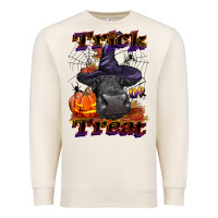 Sandshell Trick Or Treat Black Angus Heifer Premium Sweatshirt - LillyAllenDesigns