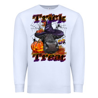 White Trick Or Treat Black Angus Heifer Premium Sweatshirt - LillyAllenDesigns
