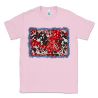 Bubblegum Pink bandana cowhide denim background Classic Tee - AdoDesignShop