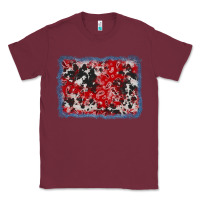 Burgundy bandana cowhide denim background Classic Tee - AdoDesignShop