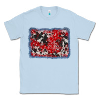 Dusty Blue bandana cowhide denim background Classic Tee - AdoDesignShop